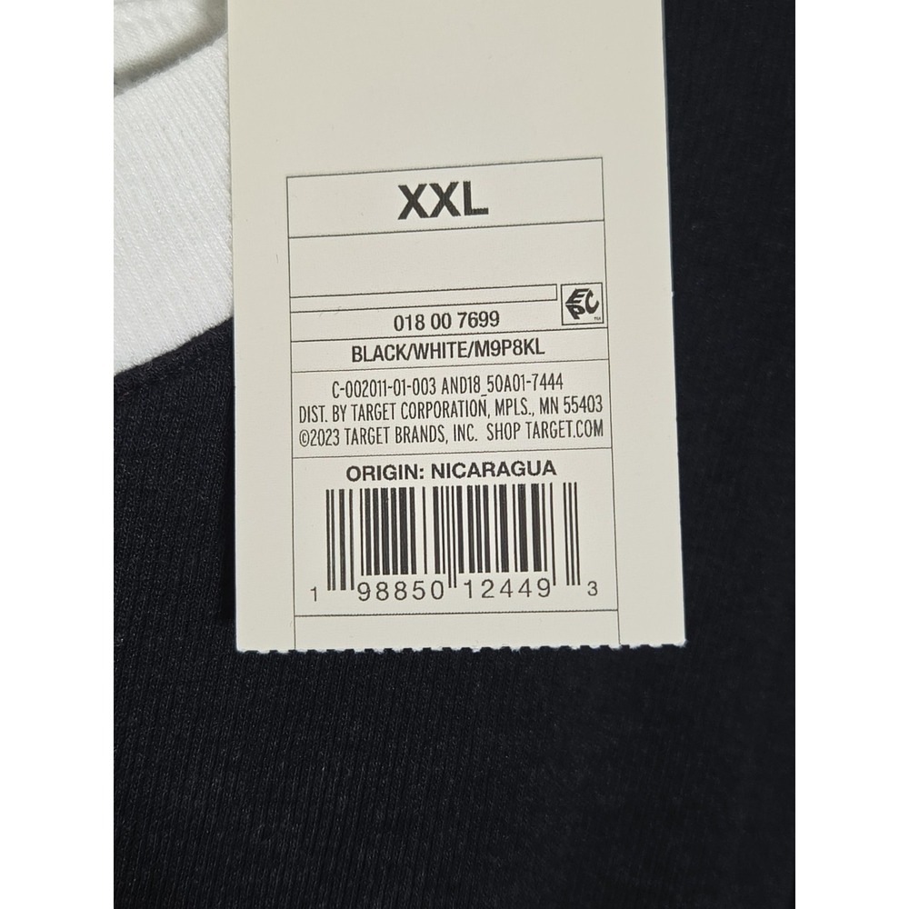 NWT A New Day Women's XXL Black Crew Neck T-Shirt Cotton Blend Modal Tee NWT - Picture 3 of 4
